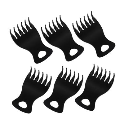 6-Pack Men's Hair Styling Combs with Wide Teeth, Black