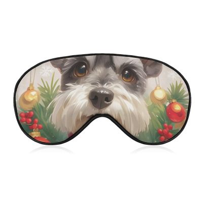 Watercolor Mustache Christmas Ornament Sleep Mask with Adjustable Strap