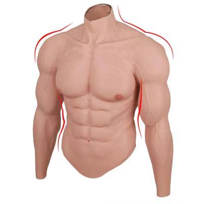 XSWL Silicone Muscle Full-Body Suit with Arms, Color 1, L