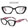 VEVESMUNDO Multifocal Progressive Reading Glasses for Women, Blue-Light Filter, Tortoiseshell, Near and Far Vision (1 pc, Black & Pink, +1.0) view 3