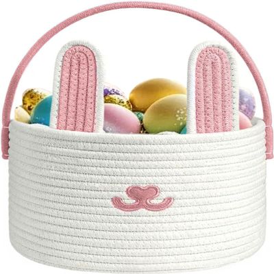 Cute Empty Easter Gift Basket with Gift Bags and Ribbons