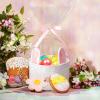 Cute Empty Easter Gift Basket with Gift Bags and Ribbons view 3