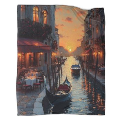 VFKLZCNYR Venice Canals Flannel Throw Blanket, Soft Cozy Blanket for Children, Teens and Adults, 60 x 80 in (150 x 200 cm)