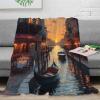VFKLZCNYR Venice Canals Flannel Throw Blanket, Soft Cozy Blanket for Children, Teens and Adults, 60 x 80 in (150 x 200 cm) view 2
