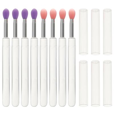 6 Transparent Silicone Lip Brushes with Caps