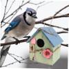 Supvox Hanging Wooden Birdhouse, Weather-Resistant Nesting Box view 3