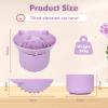 ZOURYNUA Silicone Slow Feeder Cat Bowl, Elevated, Adjustable Angle, Suction Cups, Purple view 2