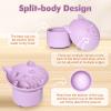 ZOURYNUA Silicone Slow Feeder Cat Bowl, Elevated, Adjustable Angle, Suction Cups, Purple view 3
