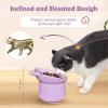 ZOURYNUA Silicone Slow Feeder Cat Bowl, Elevated, Adjustable Angle, Suction Cups, Purple view 4