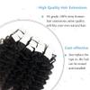 Deep Wave Remy Human Hair Tape-In Extensions, 20 Pieces, 50 g, Natural Black view 4