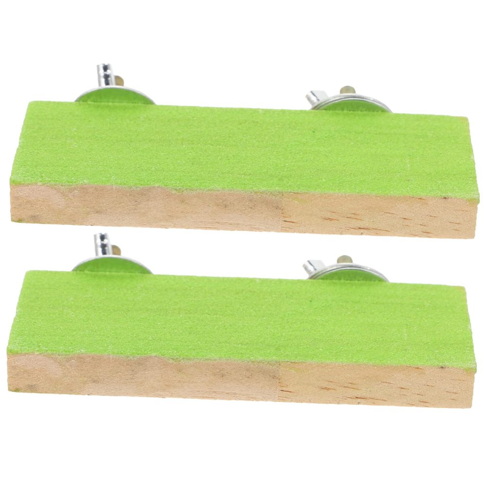 Yardwe 2-Pack Rectangular Green Bird Stands for Cages