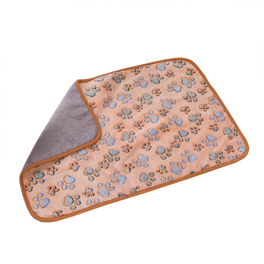DUOLEH Washable Dog Blankets, Paw Print, for Dogs and Cats, 76 x 52 cm, 4-Pack, Style 1