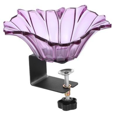 Happyyami Large Multifunctional Bird Bath and Feeder, Wall-Mounted, Purple