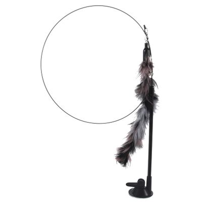 Happyyami Interactive Cat Wand with Removable Toy and Suction Cup Base