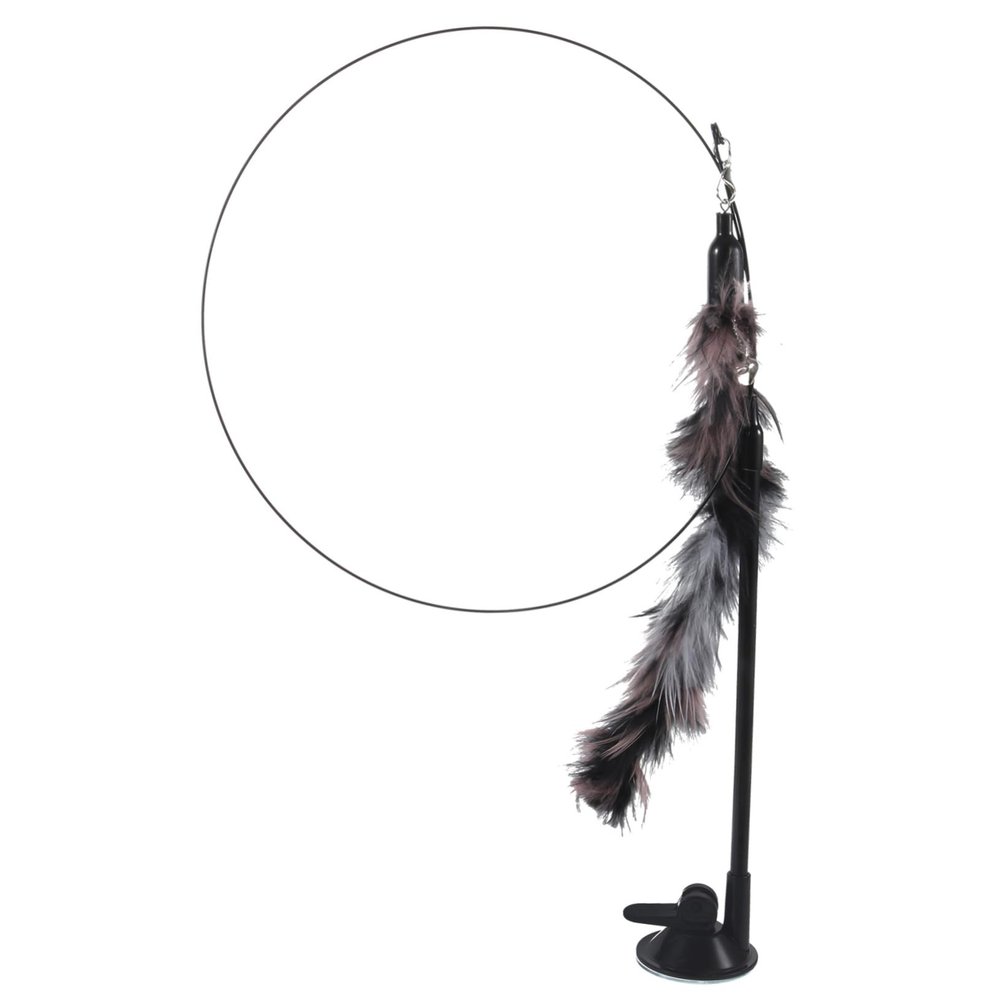 Happyyami Interactive Cat Wand with Removable Toy and Suction Cup Base