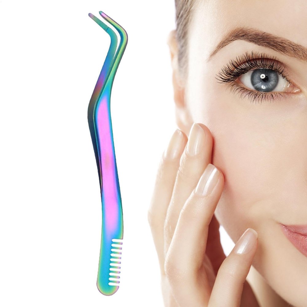 Stainless Steel Eyelash Tweezers for False Lashes and Lash Extensions