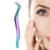 Stainless Steel Eyelash Tweezers for False Lashes and Lash Extensions view 1