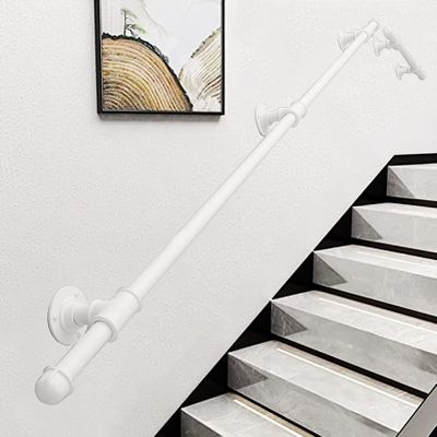Outdoor Stair Handrail for Older Adults and Children, White, 80 cm