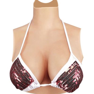 Silicone Breast Prostheses, E Cup, Cotton-Filled, Light Brown
