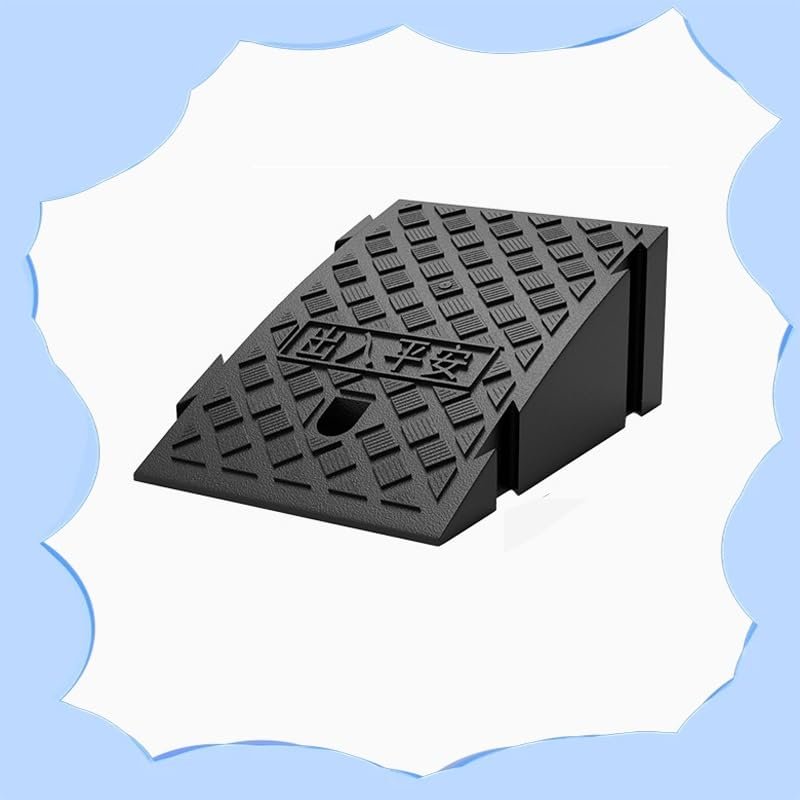 Rubber Ramp, 19.1 cm, Non-Slip Curb Ramp, Portable Wheel Transition Ramp, Black (63.5 x 101.6 x 40.6 cm)