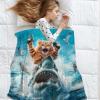 keloppasit Cat Riding Shark Blanket | Ocean Throw Blanket view 2