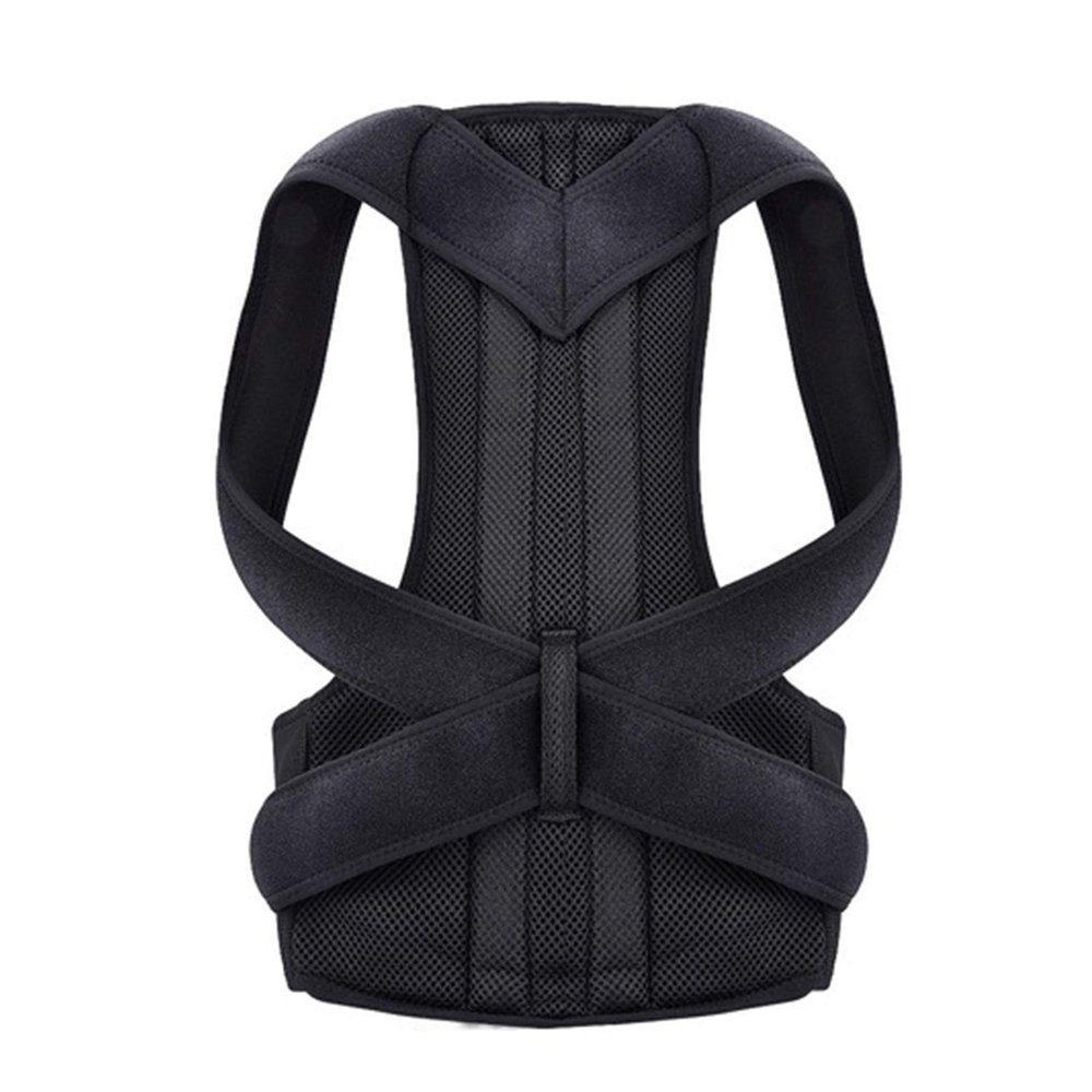 Posture Corrector Neoprene Back Brace, Shoulder and Spine Support Belt for Men and Women (Black, Medium) 1