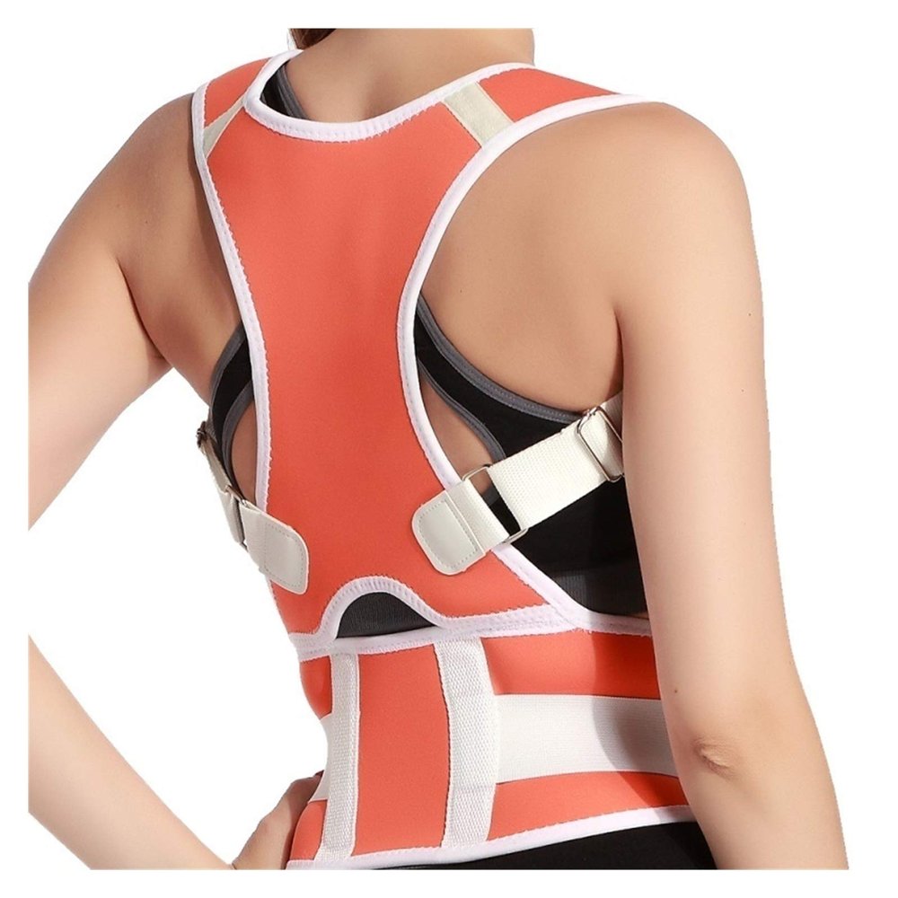 Adjustable Posture Corrector for Men and Women, Orange, Large