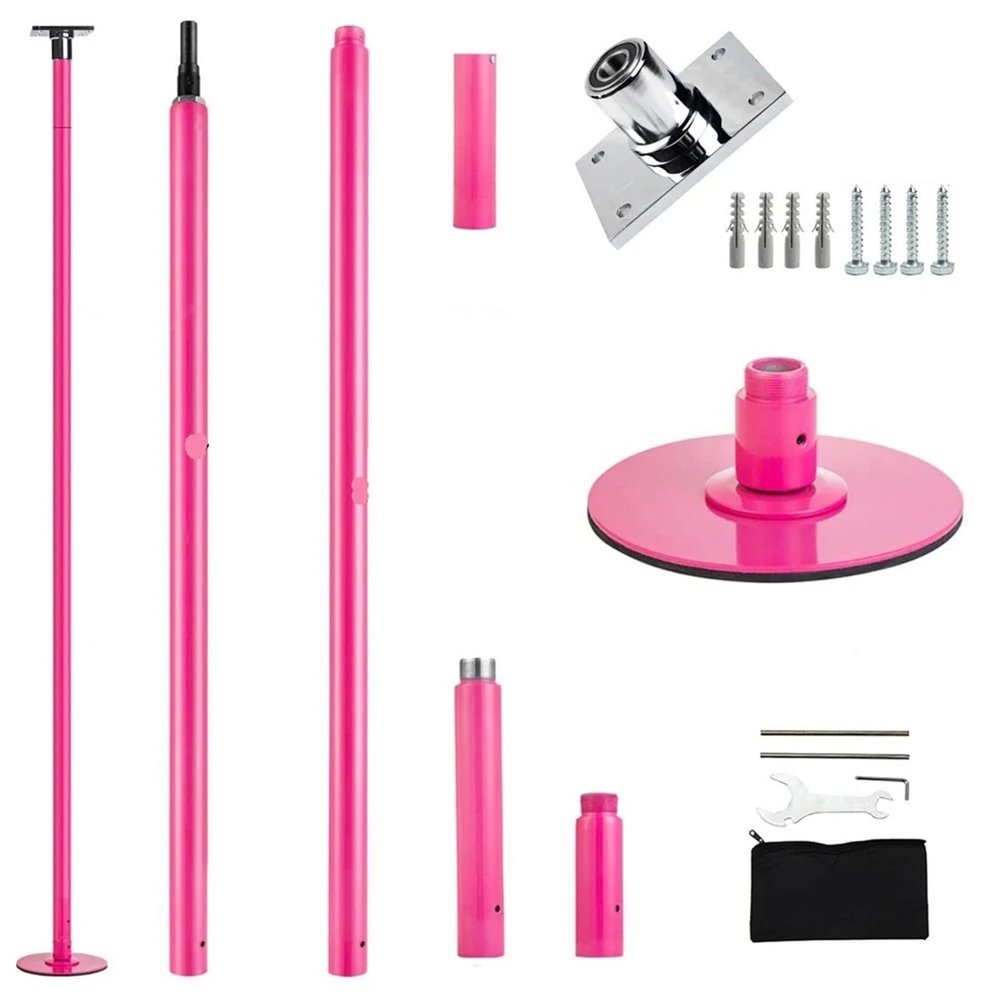 Ayztantine Indoor Pole Dance Pole, 45 mm, Spinning & Static, Portable, Removable, Pink