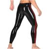 GAYLOP Black and Red Latex Leggings with Two Side Stripes and Front-to-Back Zippers, XS view 3