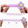PLAFOPE Flower Hair Ties, 6-Count, Colorful, Elastic view 4