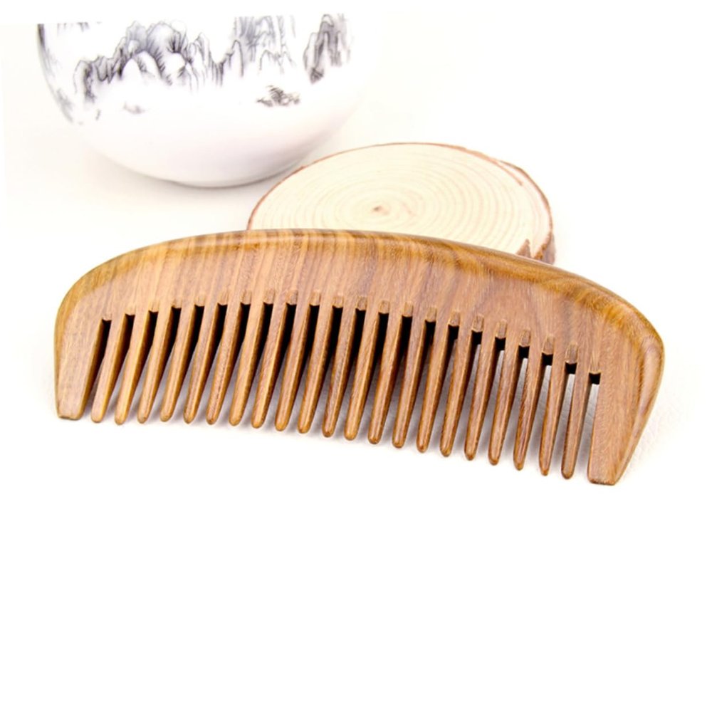 Antistatic Sandalwood Hair Comb with Wide Teeth