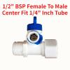 BYLSAGWHT 1/4 in / 3/8 in OD Tube Shut-Off Ball Valve, POM Quick-Fit Connector, Tee Elbow Reducer for Aquarium RO Water Filters view 2