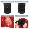 Drawstring Makeup Bag, Large Capacity, Travel Cosmetic Bag with Small Zipper Pocket, Mushroom and Hedgehog, Multicolor 14, One Size view 3