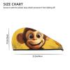 Women's Hair Towel, Ultra-Absorbent Coral Fleece, Monkey & Banana Print view 3