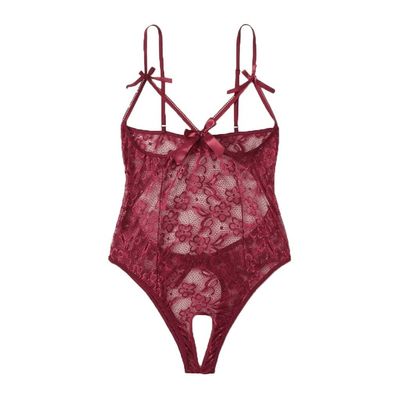WILLBEST Women's Sexy Lingerie, Cosplay Underwear, Curvy Red Nightgown with Cycling Shorts