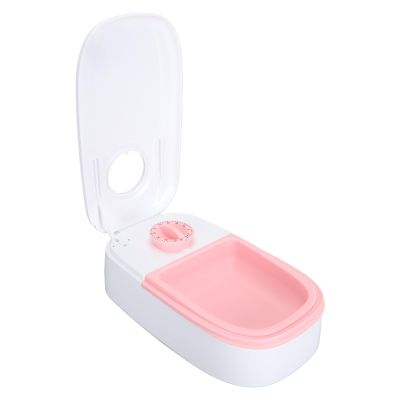 Automatic Cat Feeder with Large Tray, Rotating Cover, Timer, Cooling Pack Compartment and Non-Slip Feet