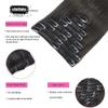 Clip-In Human Hair Extensions, 25.466 cm, 120 g, 8 Pieces, Brazilian Remy Hair, Straight, Double-Drawn, 18 Clips view 4