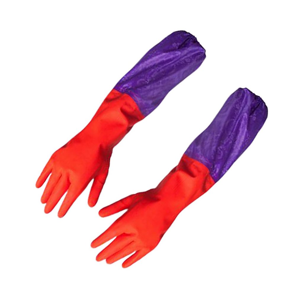 Warm Red Rubber Winter Household Gloves