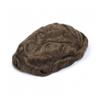 Men’s Bun Wig, Remy Human Hair Toupee, Invisible Hairline, Full PU 0.01 mm, Brown, 7 x 9 in view 2