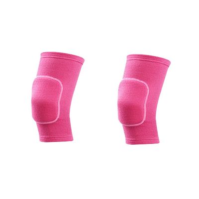 BrightGlow Soft Knee Pads, Dance Knee Sleeves for Children and Adults, Elastic Volleyball Knee Pads with Patella Gel Pads, Pink, Size S