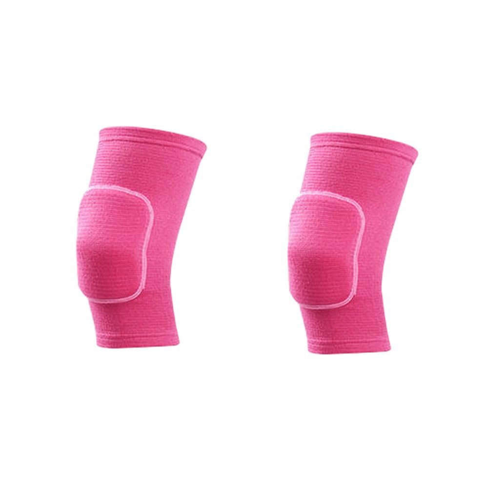 BrightGlow Soft Knee Pads, Dance Knee Sleeves for Children and Adults, Elastic Volleyball Knee Pads with Patella Gel Pads, Pink, Size S