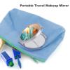 QMNRTK Round Pocket Mirror with Magnifying Mirror for Purse, Travel Makeup Mirror with 30x/1x Magnification view 3