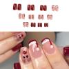 Square Christmas Press-On Nails with Reindeer, Santa Hat & French Tips, 24 Pieces view 2