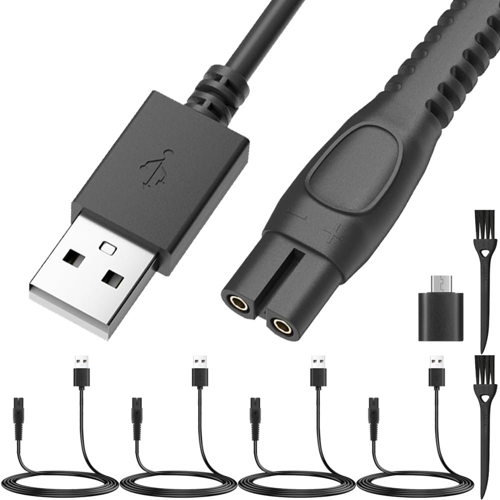 Xiatiaosann 5V Shaver Charging Cable for Philips Norelco OneBlade, 4-Pack