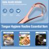 Double-Head Tongue Scraper for Adults and Children, Metal Tongue Cleaner with Travel Case, Rose Gold, 2-Pack view 2