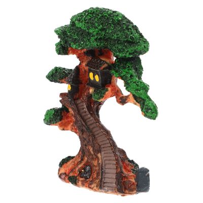Happyyami Miniature Treehouse Resin Ornament for Aquariums