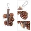 Supvox Natural Pine Cone Hanging Chew Toy for Birds with Foraging Function and Metal Parts view 3