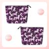 Versatile Travel Makeup Bag with Zipper, Unicorn, Pink and Black, One Size view 2