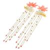 Decorative Maple Leaf Hair Clips, 1 Pair, Gold Acrylic and Metal view 1