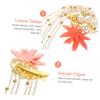 Decorative Maple Leaf Hair Clips, 1 Pair, Gold Acrylic and Metal view 3